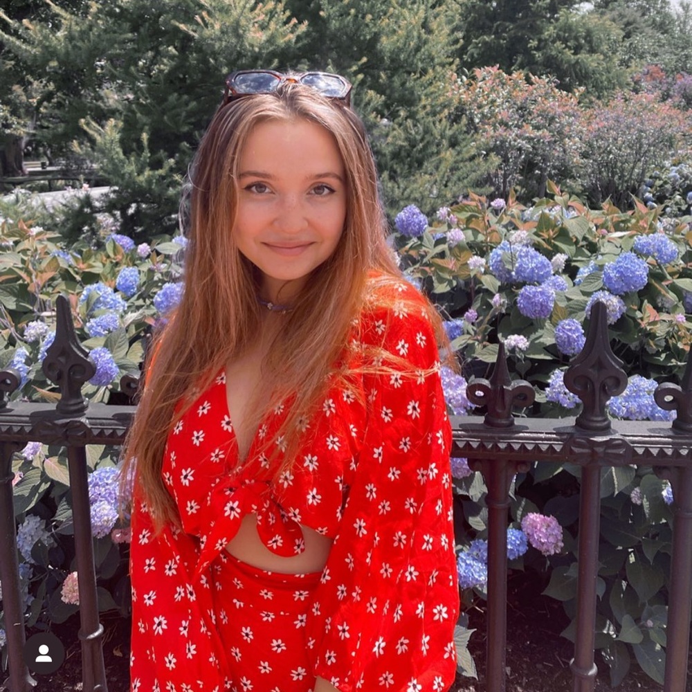 red matching set: top and a skort